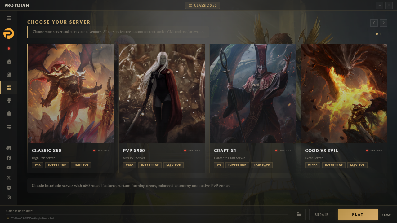 Updater servers interface