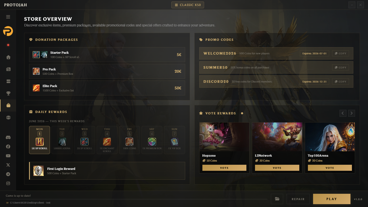 Store tab
